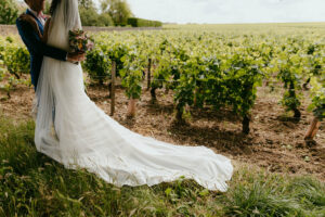 vigne, couple, mariée, amoureux,