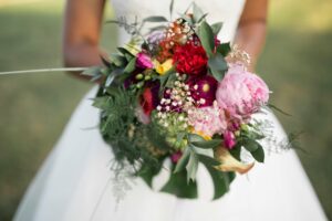 Bouquet, rouge, rose , cérémonie, mariage, fleurs