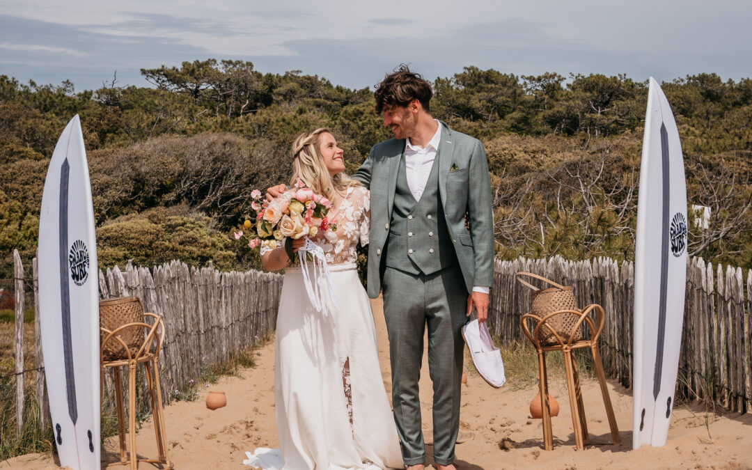 Deux mariés à la plage, wedding Planner