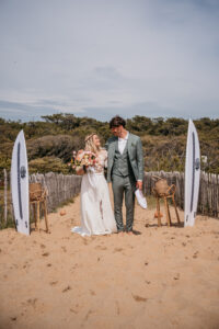 Deux mariés à la plage, wedding Planner