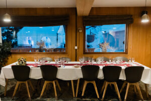 Salle repas, salle mariage, table mariage, mariage montagne, repas mariage, mariage mont blanc