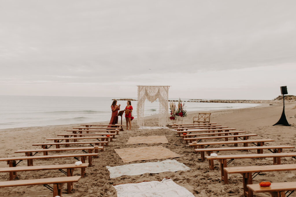 Décoration plage lieu de réception, mariage sur une plage