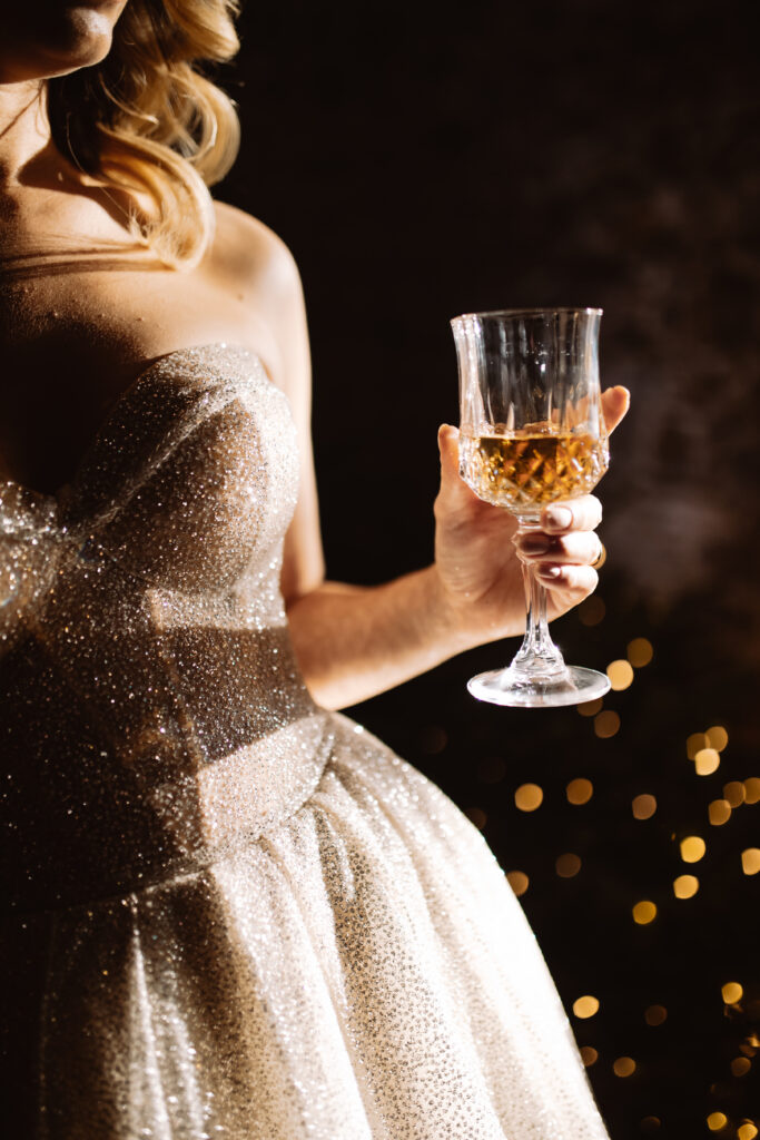 glitters bride glass champagne new year