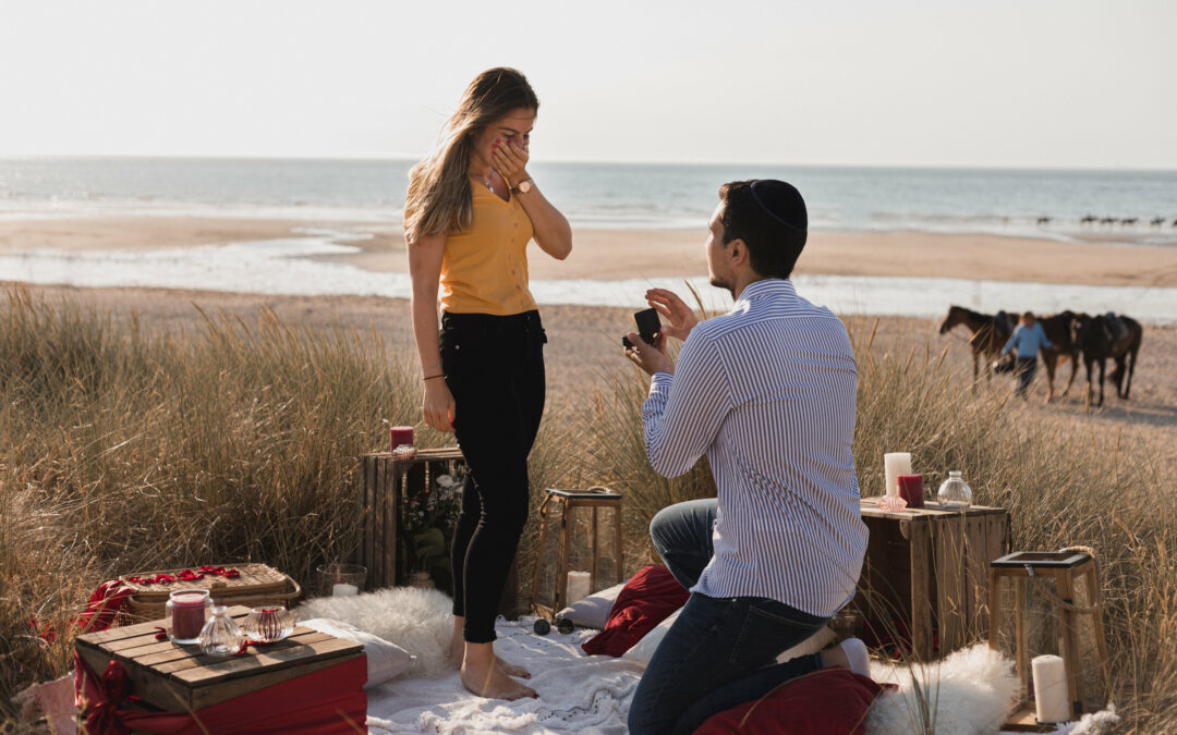 Demande en mariage sur les plages de Deauville