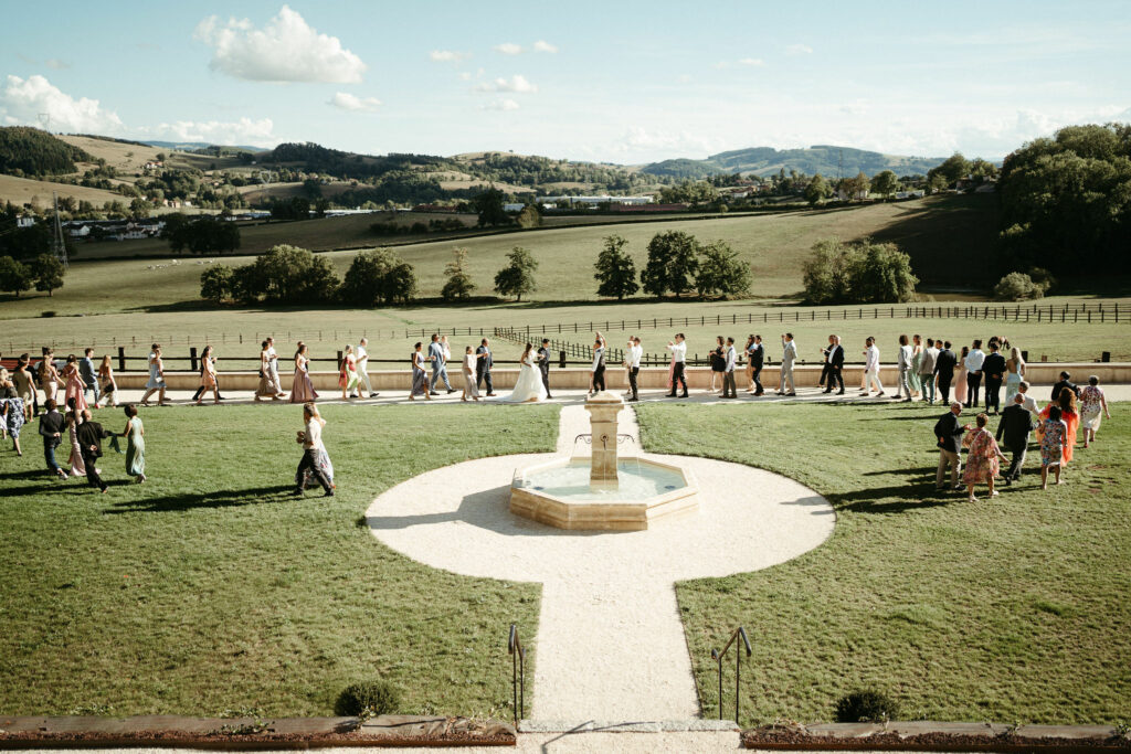 allée, invités, domaine couple, marche