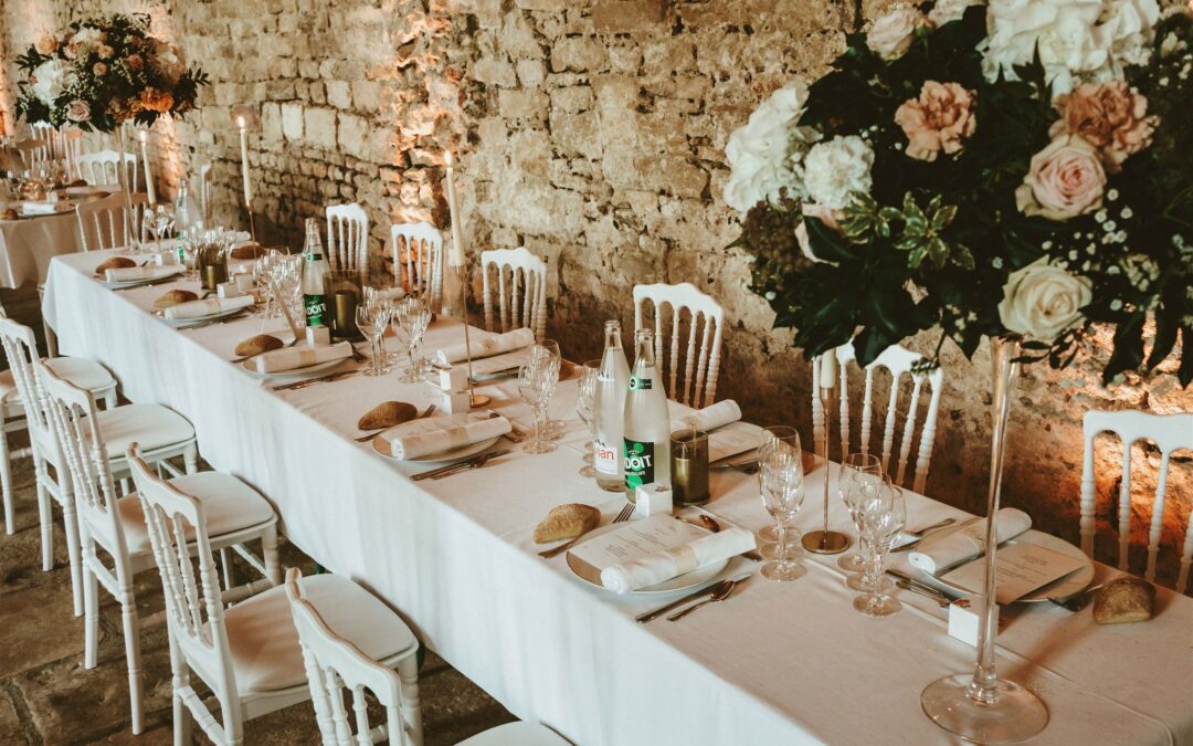 Décoration de table pour un mariage en Bourgogne