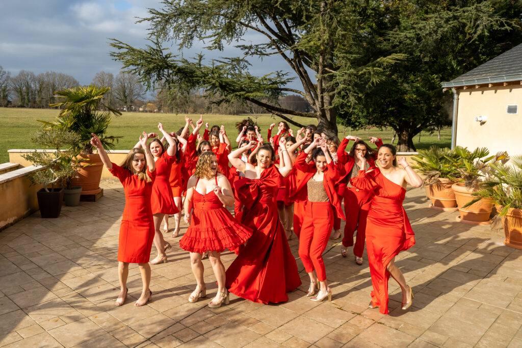 danse, red dress, robe rouge, sororité, wedding planner