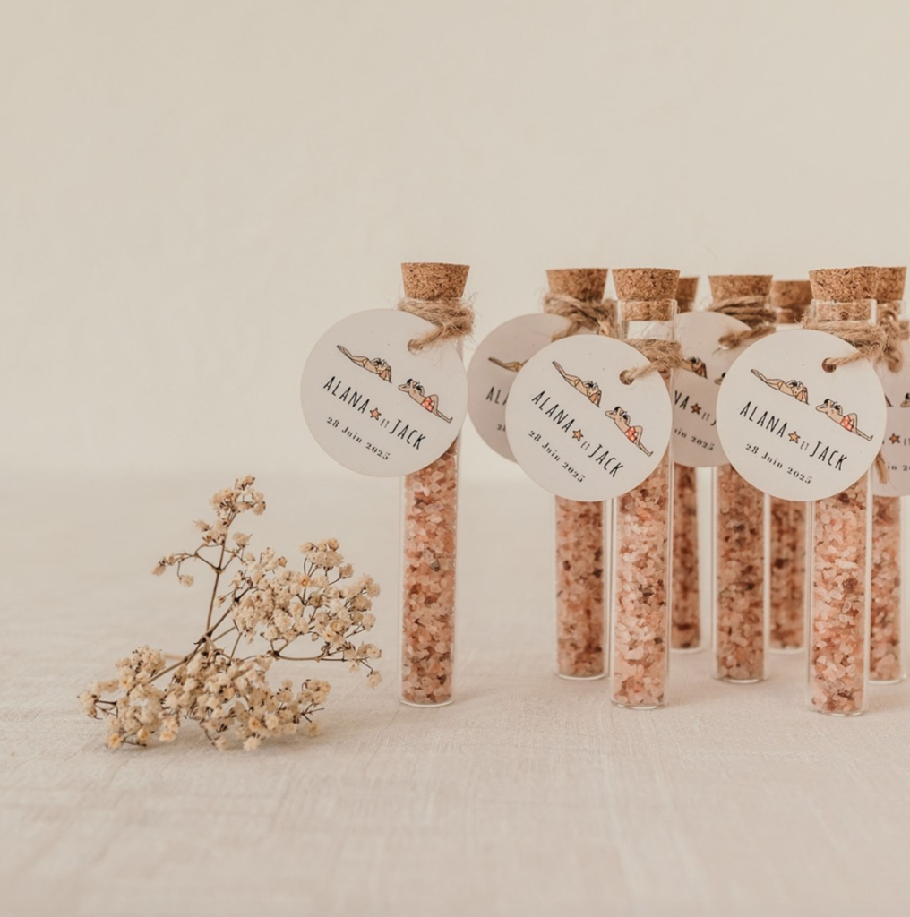 sels de bain à offrir mariage invités