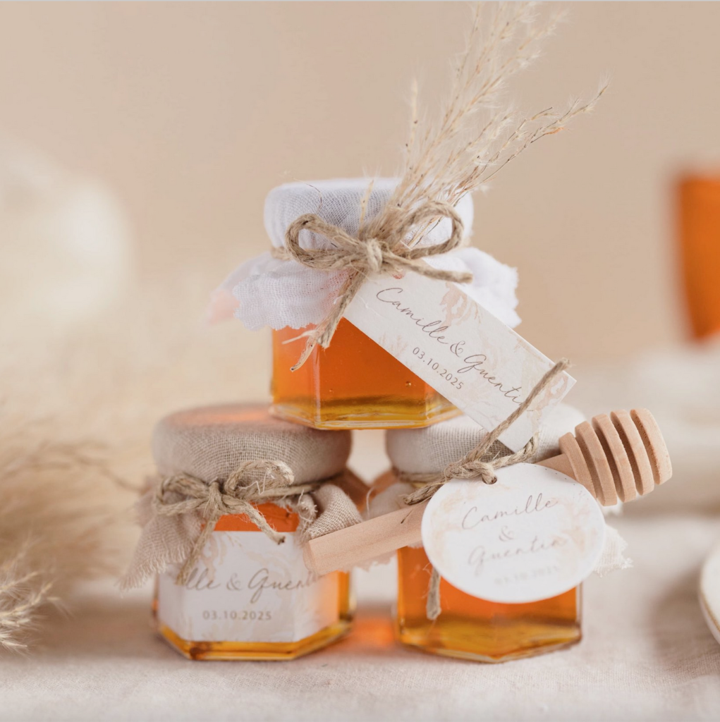 petit pots de miel mariage invités