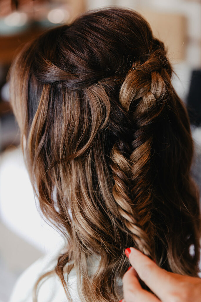 coiffure de mariage, tresse, cheveux