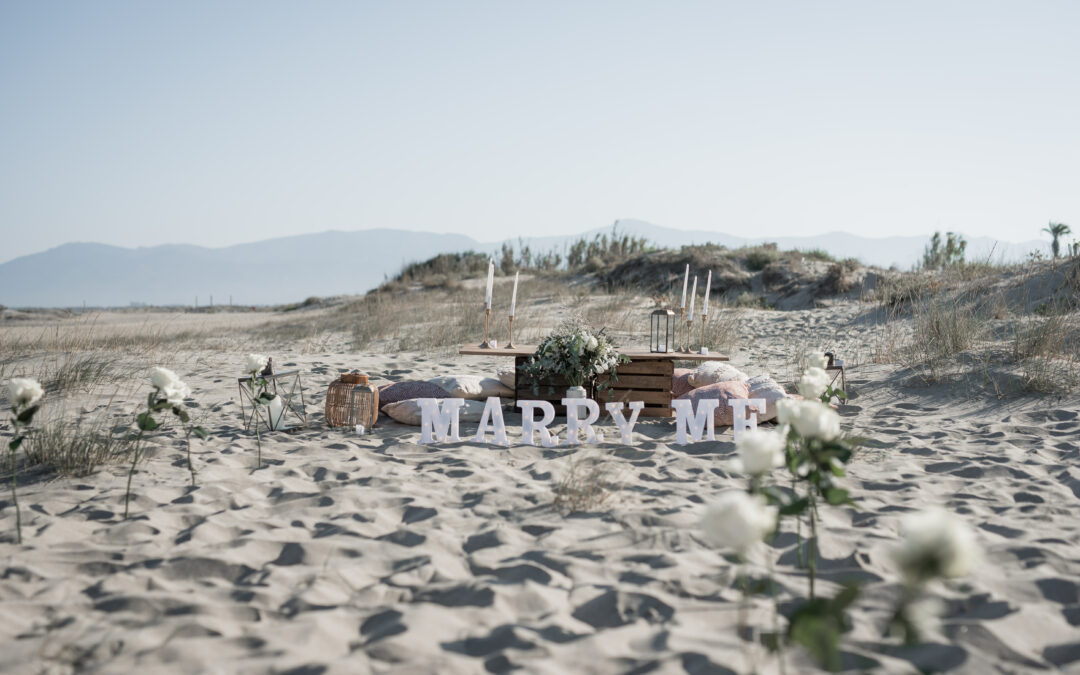Demande en mariage sur la plage