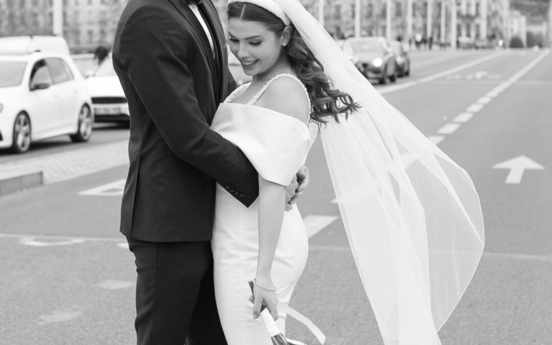 Les voiles courts pour les mariéesmariage urbain, mariage lyon, mariage en ville