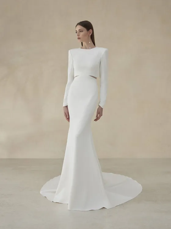 robe epuree, robe de mariée, wedding dress, pronovias, tendance, géometrique