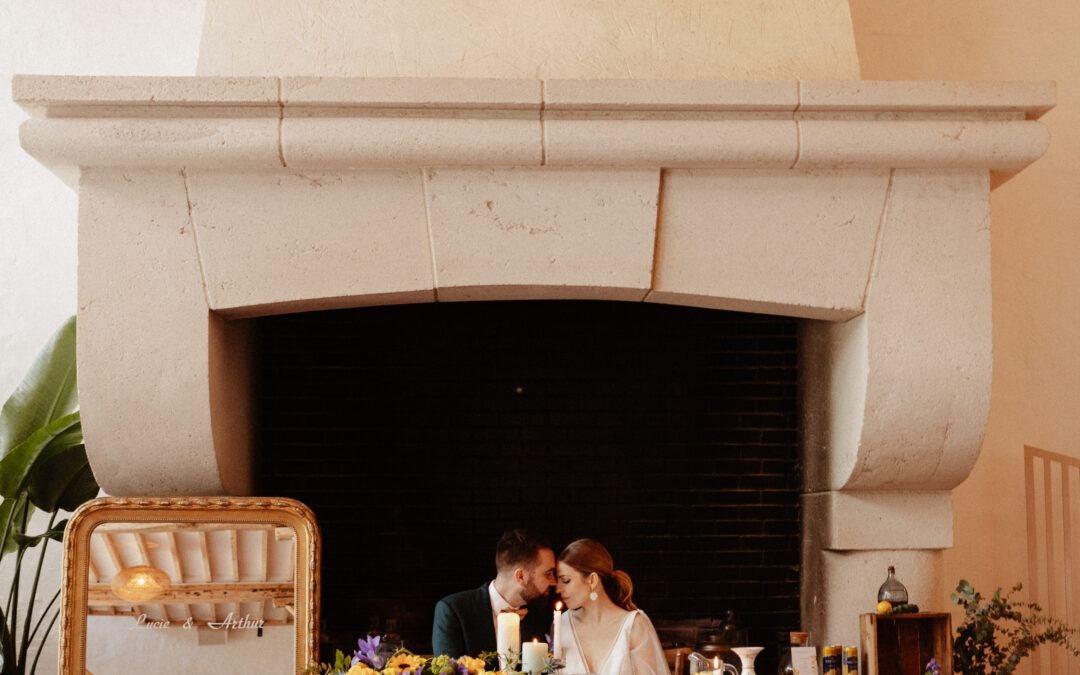 elopement, mariage petit comité, dolce vita, thème italien, cheminée, table à deux, table d'honneur, décoration fleurs, table fleurie