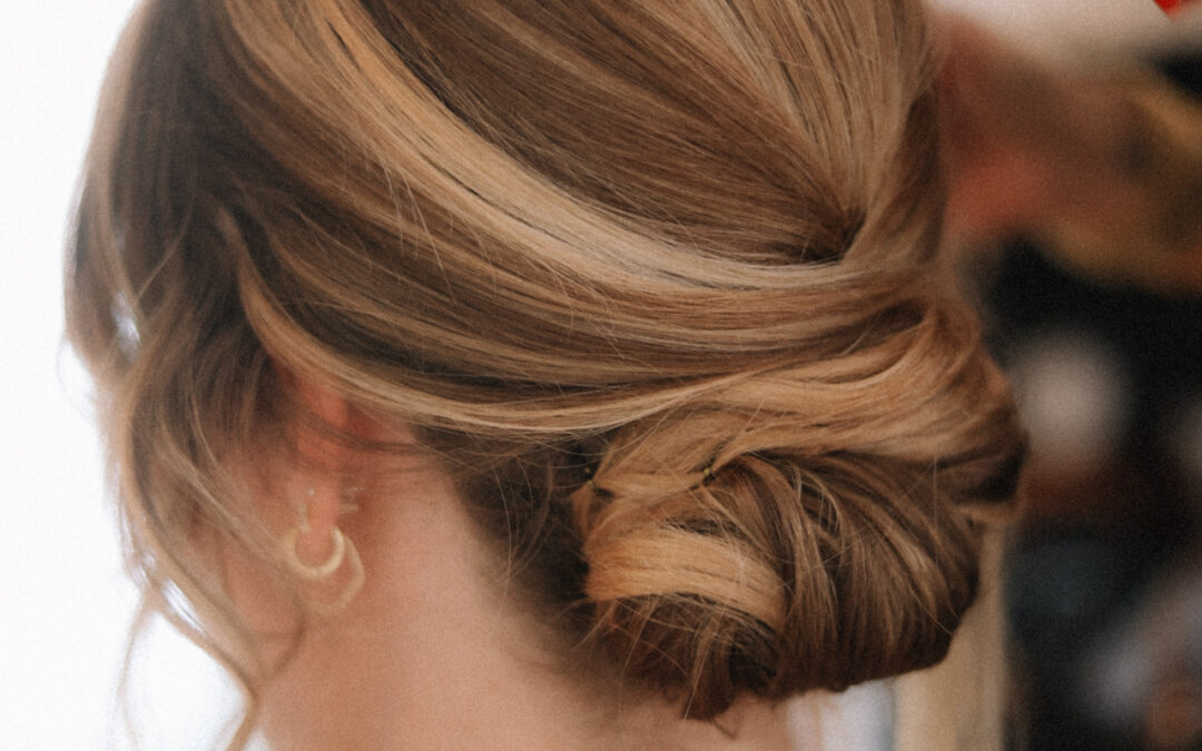 coiffure, mariée, préparatifs, chignon