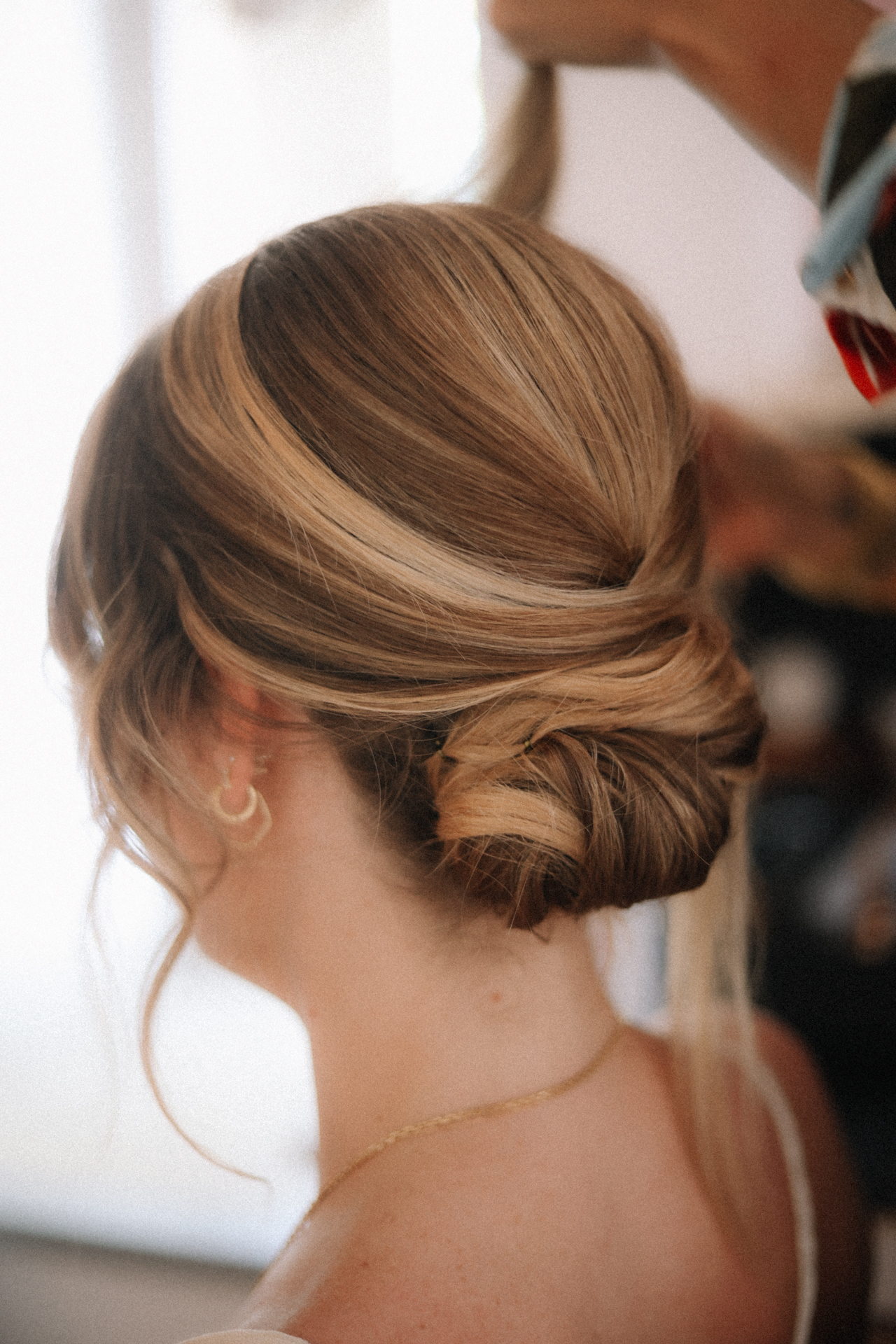 coiffure, mariée, préparatifs, chignon