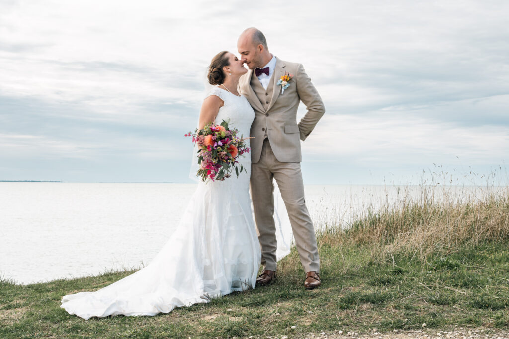 Photo de couple, vue mer, vue océan, la rochelle, Se marier à la villa 180°Mer