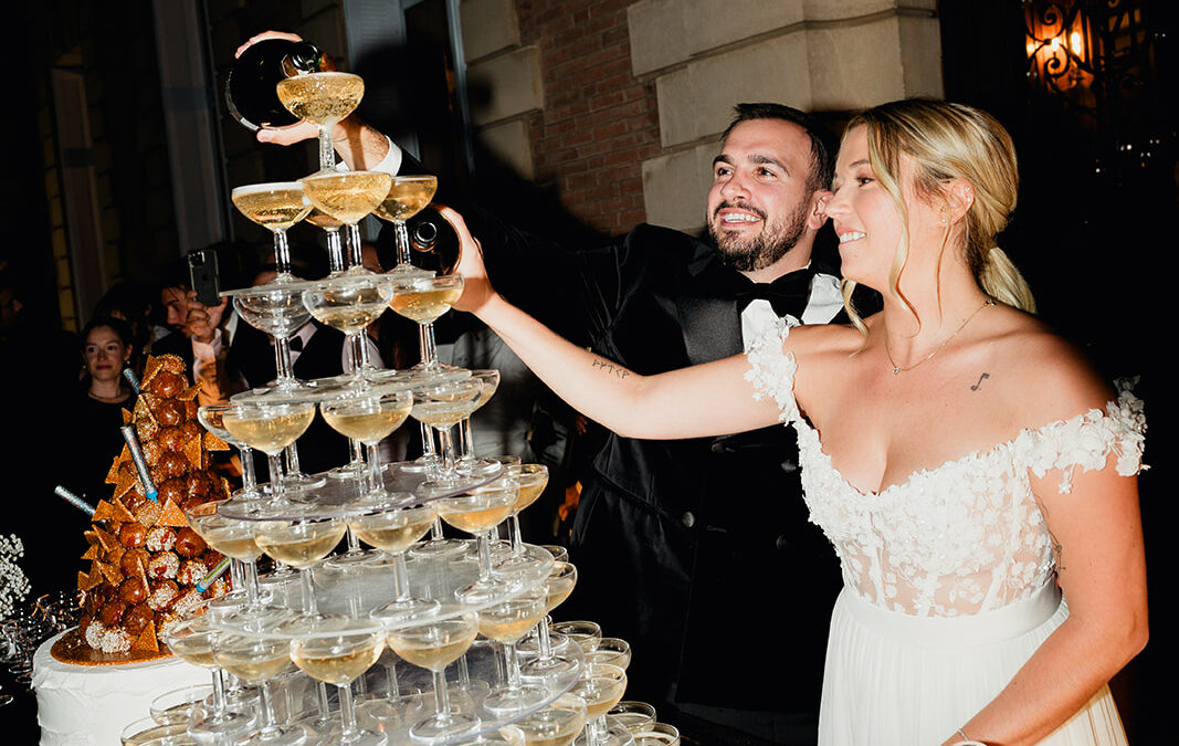 Une fontaine de champagne pour un mariage