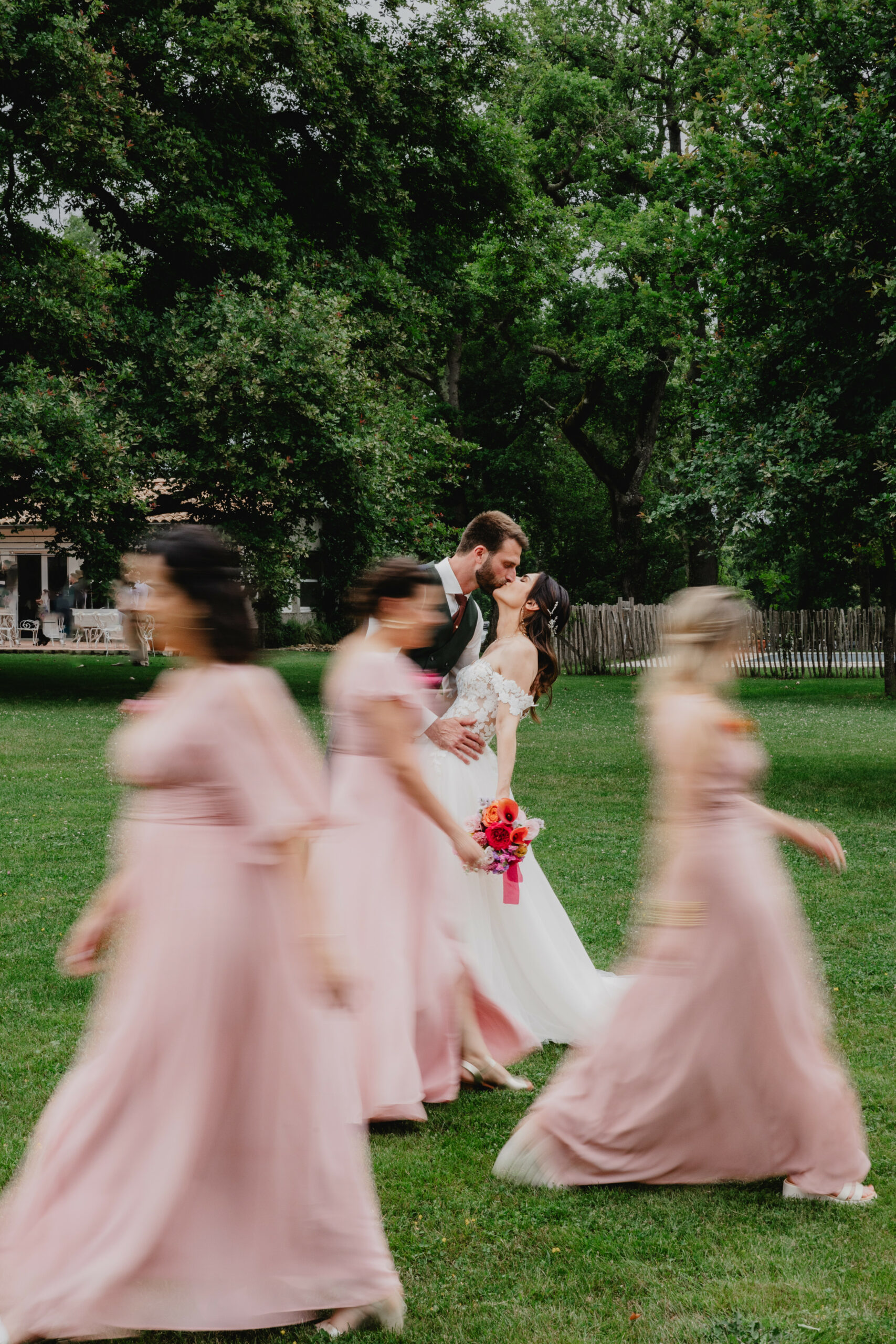 cortège demoiselle d honneur rose